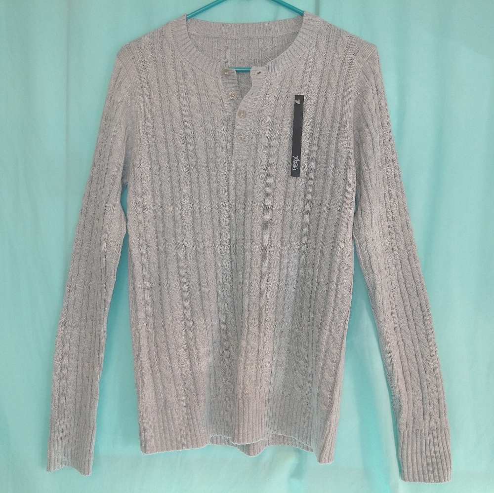 Boki dove gray cotton cable sweater